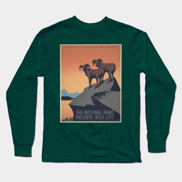 The National Parks Preserve Wild Life Long Sleeve T-Shirt by Scottish Arms Dealer